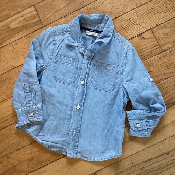 2/$20 Marks & Spencer light denim western style button down, 3T, EUC - Picture 1 of 5